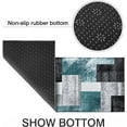 thumbnail image 6 of Kitchen Floor Mats Set of Two, Non-Slip Washable Geometric Abstract Area Rug Turquoise Blue and Black Grey Art Painting Style,17"X47"+17"X30",Suitable for Kitchen Dining Room,Home,Sink,Laundry Room, 6 of 6