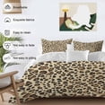 thumbnail image 3 of 3 Piece Leopard Duvet Cover Set Twin Size, Microfiber Comforter/Quilt Cover with Corner Ties and 2 Pillowcases, Brown Animals Art Modern Farmhouse All Season Soft Bedding with Zipper Closure, 3 of 8
