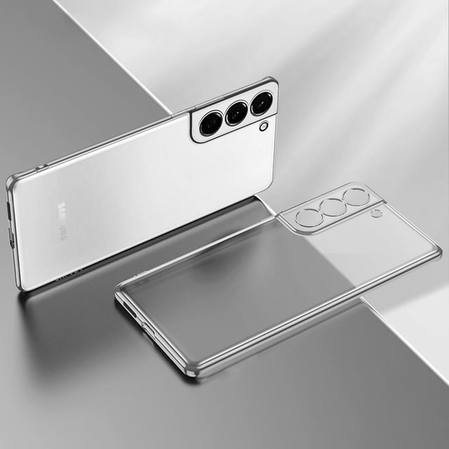 Funda de silicona suave transparente con marco chapado de lujo para Samsung Galaxy S23 S22 S21 S20 Ultra Plus, funda transparente delgada a prueba de golpes Tan Jianjun unisex