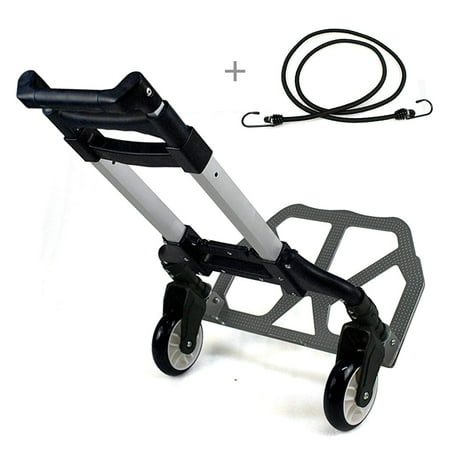 Zeny Folding Aluminium Cart Luggage Trolley 170 lbs Capacity Hand Truck with Black Bungee Cord