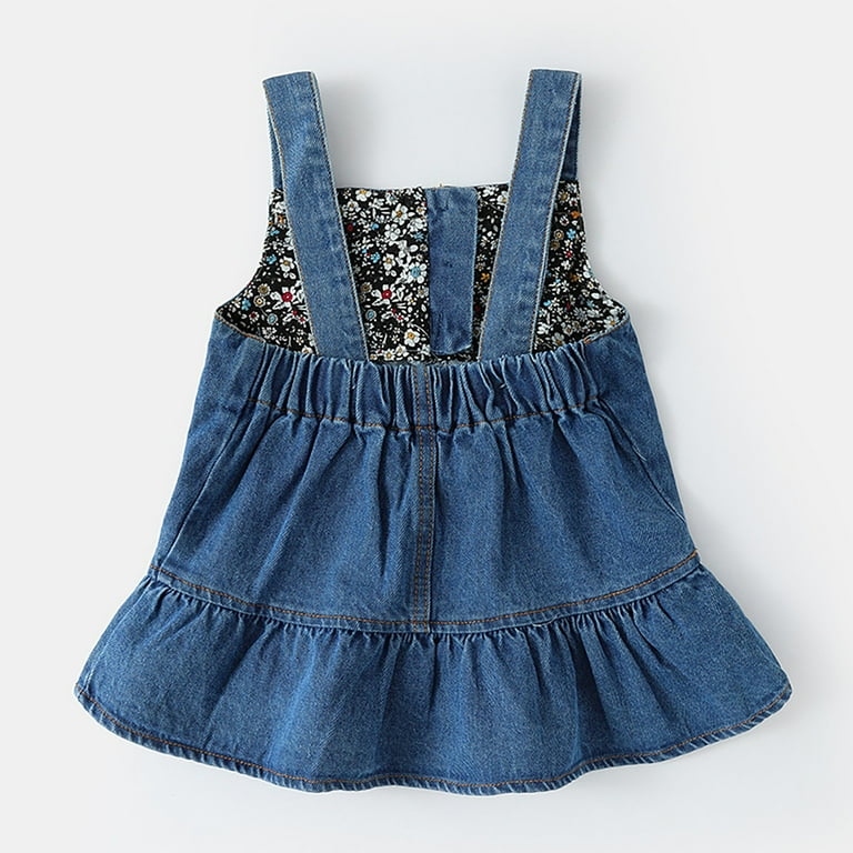 Mercatoo Girls Cute Suspender Denim Dress Sleeveless Ini Dress with Pockets for Toddler Baby Girl Birthday Part Dress