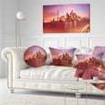thumbnail image 3 of Designart Shanghai Skyline at Dawn Panorama - Cityscape Throw Pillow - 12x20, 3 of 5