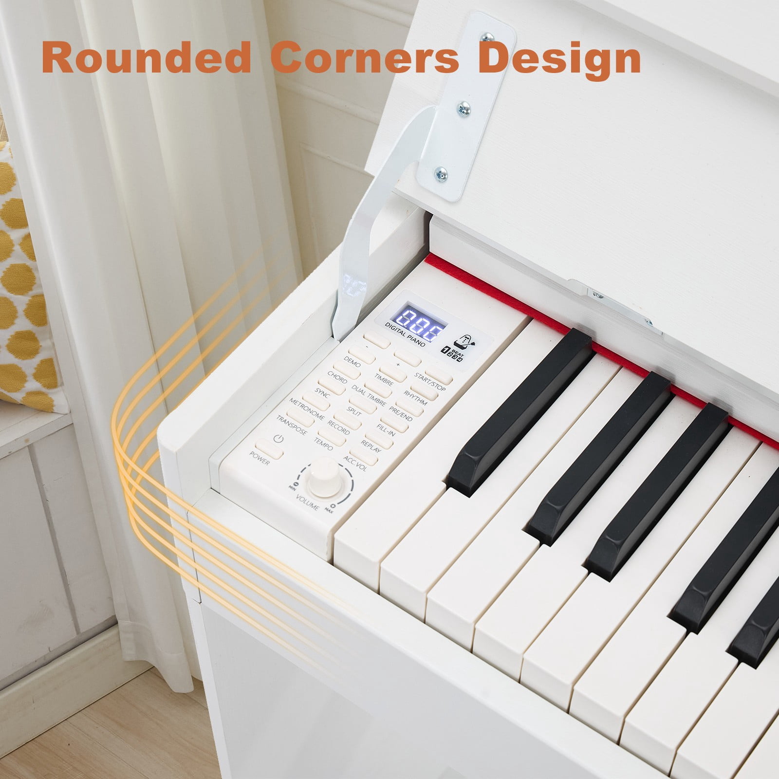 MUSTAR 88Keys Upright Fully Weighted Digital Piano Graded Hammer Action Electronic Keyboards with 3-Pedal for Beginners(White)