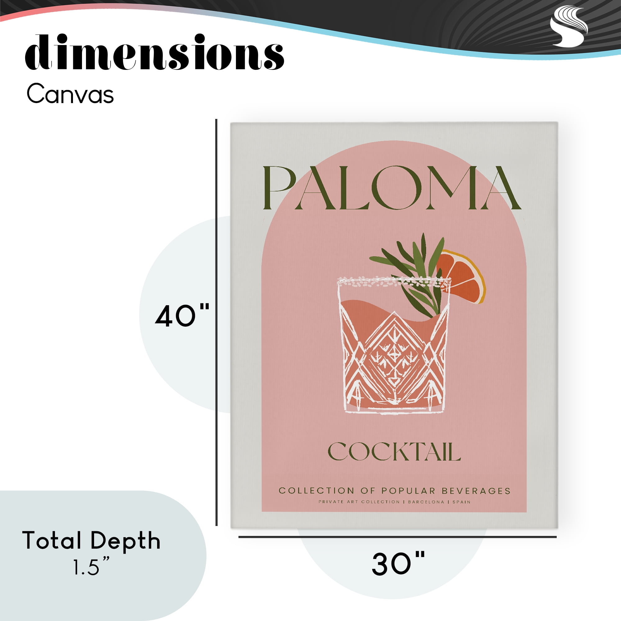 Stylish Retro Paloma Canvas Wall Art, design by Lil' Rue