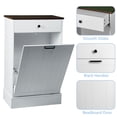 thumbnail image 4 of Noble House 36" Tilt-Out Trash Can Cabinet, Farmhouse Wooden Bin Cupboard with Drawers and Laundry Hamper, White, 4 of 13