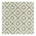 thumbnail image 3 of Unique Loom Trellis Shag Collection Area Rug - Ruth (4' Square Ivory/Gray), 3 of 11