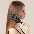 thumbnail image 3 of Boho Abstract Detangling Hair Brush, Geometric Paddle Brush with Soft Bristles, Wooden Handle Hairbrush for Women Men Kids, Vintage Hippie Design, Wet & Dry Hair Styling, 3 of 8