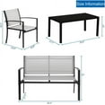 thumbnail image 3 of VINGLI 4 Pieces Patio Conversation Set Patio Furniture Set with Loveseat and Coffee Table, Outdoor Sofa Garden Lawn,Patio Chairs for Poolside Porch (Grey), 3 of 7