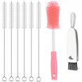 thumbnail image 1 of wonima44 Water Bottle Brush for Owala, Straw Cleaner Brush for Owala/Stanley/Yeti Tumblers, 3 in 1 Cap lid Brush for Owala 16oz/24oz/32oz/40oz Water Bottles (Pink), 1 of 1