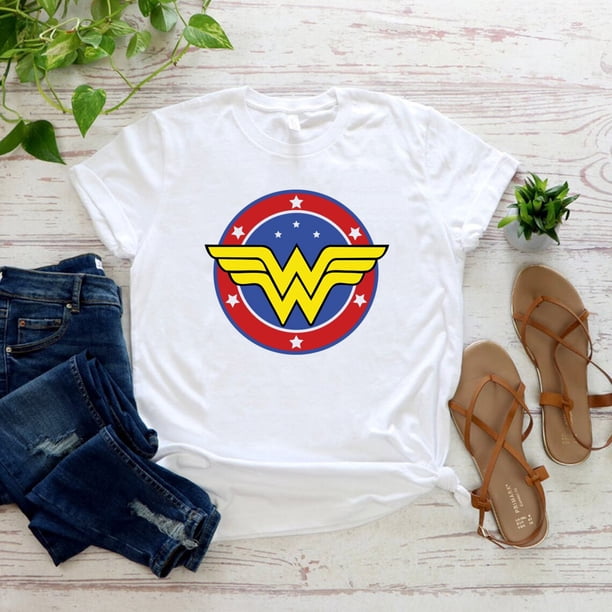 Wonder-Woman T-Shirt Mother's Day Gift T Shirt Feminist Shirt Girl Power Tshirt Superhero Mama Tee Wonder Mom Women Graphic TeesXXL Gao Jinjia LED