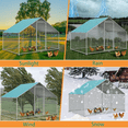 thumbnail image 3 of Large Chicken Coop With Metal Mesh, Metal Coop For 20 Chickens Heavy-Duty Patio Coop With Safety Lock And Waterproof Cover, 3 of 6