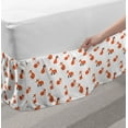 thumbnail image 2 of Fox Bed Skirt, Hand Drawn Funny Fox Playing Peekaboo Sleeping and Sitting Cartoon Animal Pattern, Elastic Bedskirt Dust Ruffle Wrap Around for Bedding Decor, 4 Sizes, Orange White, by Ambesonne, 2 of 2
