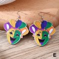 thumbnail image 2 of Pendientes planos de acrílico del Carnaval Irlandés. Pendientes con sombrero de payaso de San Patricio. Joyería navideña., 2 of 2
