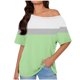 thumbnail image 1 of Tops de Manga Corta para las Mujeres Cuello Inclinado de Ajuste Suelto Casual Blusa Deportiva para el Hogar, Top de Poliéster Relajado para Primavera Verano Diario Y Entretenimiento, 1 of 6