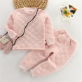 thumbnail image 3 of LUOGENLI Little Girls Outfits Size 9/10 Summer Children's Warm Underwear Set Clip Cotton New Baby Warm Thickening Plus Cotton Undercoat Winter Children's Clothing 3-6 Months, 3 of 3