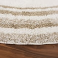 thumbnail image 3 of SAFAVIEH Border & Stripe Hyram Bordered Shag Area Rug, Ivory/Beige, 6'7" x 6'7" Round, 3 of 7