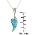 thumbnail image 2 of Jewelry Trends Sterling Silver Created Blue Opal and Clear CZ Heart Leaf Pendant with Chain Necklace, 2 of 3