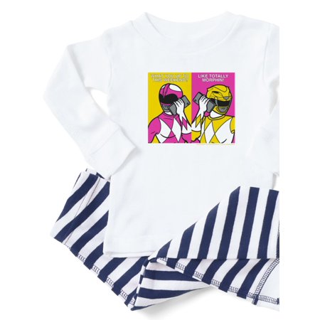 

CafePress - Power Rangers On Their Cell Phones - Toddler Long Sleeve Pajama set