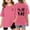 Hot Pink, variant on Girls Casual Graphic Crewneck Tee Loose Fit Short Sleeve Comfortable Blend Top For Toddler Youth Everyday Wear Oversized T-shirts Basic Cute Tees Crewneck Casual Tops