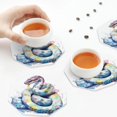 thumbnail image 5 of Kdxio Watercolor Snake Funny Coasters,4 Pcs Leather Coasters,Housewarming Gifts,Protect Furniture from Water Marks Scratch and Damage, 5 of 6