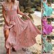 thumbnail image 3 of Wrcnote Boho Maxi vestidos para mujer casual dividido fluido vestido largo túnica señoras verano playa fiesta vestido sin mangas, 3 of 3