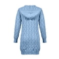 thumbnail image 7 of Bzdzmqm Cable Knit Hooded Cardigan for Women Long Open Front Sweater Coat with Pockets Loose Cozy Knitwear Trendy Casual Fall Winter Outerwear Evening Work Office, Light Blue 2XL, 7 of 7