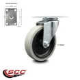 thumbnail image 2 of 4 Inch Thermoplastic Rubber Wheel Top Plate Swivel Caster Service Caster Brand, 2 of 2
