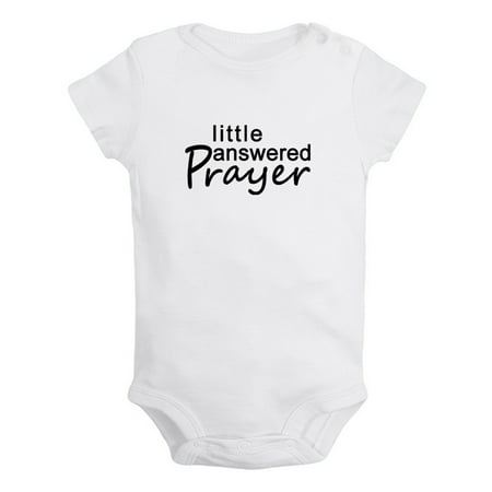 

Little Answered Prayer Funny Rompers For Babies Newborn Baby Unisex Bodysuits Infant Jumpsuits Toddler 0-12 Months Kids One-Piece Oufits (White 12-18 Months)