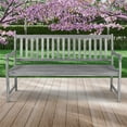thumbnail image 4 of Laurel 59.1" 3-Seat Slat-Back 600-Lbs Support Acacia Wood Outdoor Garden Patio Bench, Gray, 4 of 8