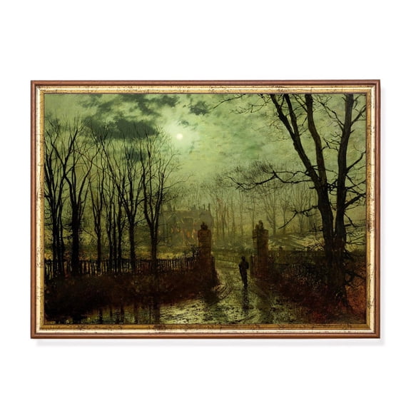 Grimshaw Moonlight Manor Poster Gothic Victorian Landscape Art Home Decor UNFRAMED Poster, Wall Art for Decor, Present, 8x12