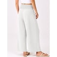 thumbnail image 3 of ANRABESS Womens Pants Wide Leg High Waisted Palazzo Pants Summer Flowy Beach Lounge Casual Trousers with Pockets White X-Large, 3 of 8
