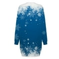 thumbnail image 4 of Christmas Dresses for Women Party Long Sleeve Pullover Xmas Dress Round Neck (Blue L), 4 of 4