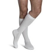 SIGVARIS Cushion Cotton Calf 15-20 mm Hg A White Mens Socks