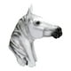 thumbnail image 1 of Estatua de cabeza de animal de resina para montar en la pared, escultura rústica realista, adorno artesanal Caballo Blanco 20x22cm, 1 of 9