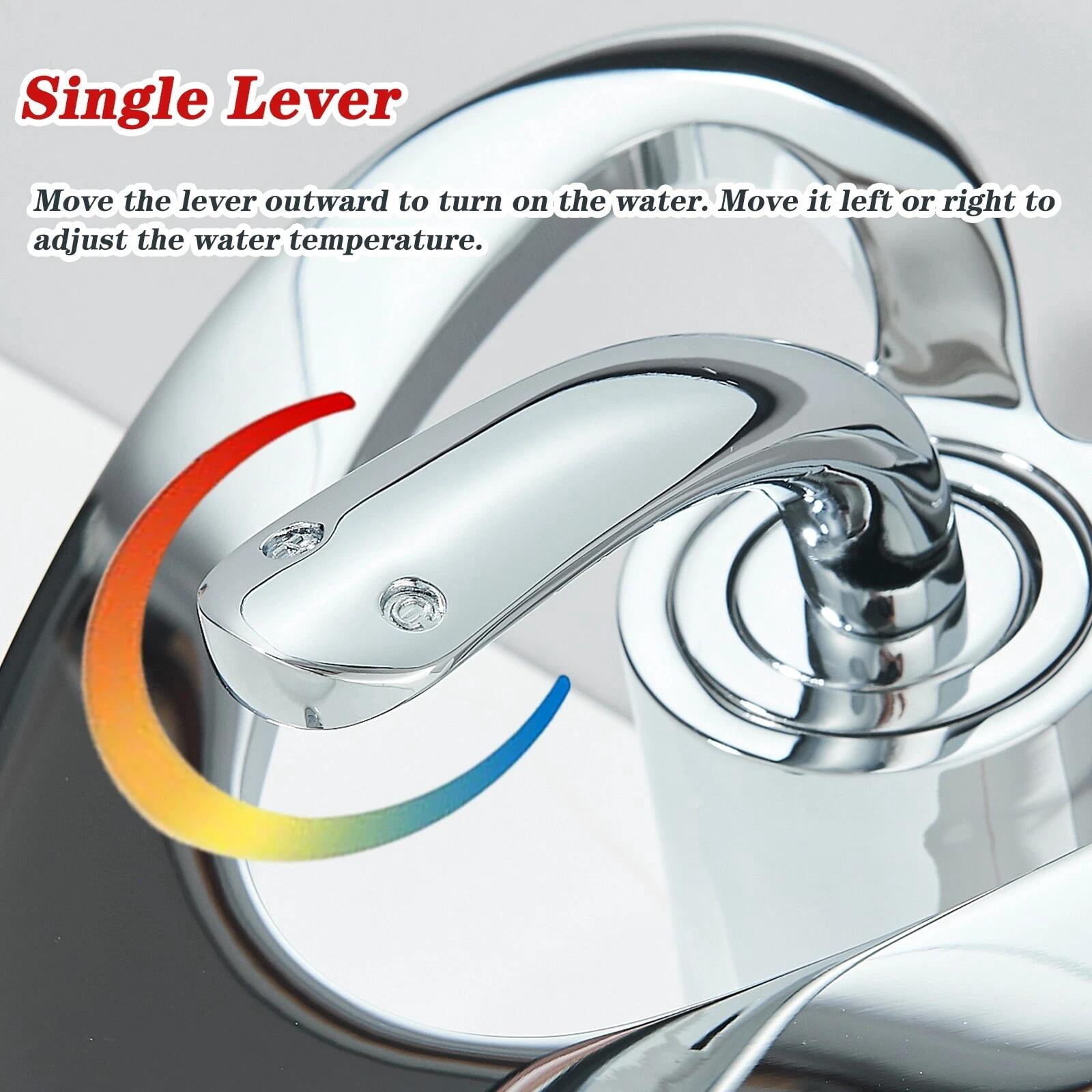 Chrome Bathroom Sink Faucet Single Handle 1 Hole Vanity Mixer Waterfall Faucets