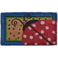 thumbnail image 2 of HomeRoots 555487 18 x 30 in. Blue & Brown Coir Ladybug Outdoor Door Mat, 2 of 5