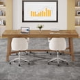 thumbnail image 4 of Finmind 70.87-Inch Rectangle Meeting Table, 6 ft Conference Table for 6-8 People, Light Brown, 4 of 8