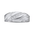thumbnail image 1 of 14k White Gold Round Channel-set Diamond Mens Lightweight Wedding Band 1/10 Cttw, 1 of 1