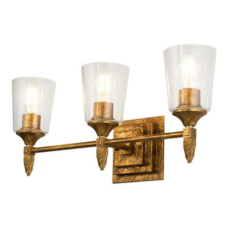 

Lucas McKearn Vetiver 3-light Acorn-shaped Bath Vanity Light in Gold Leaf