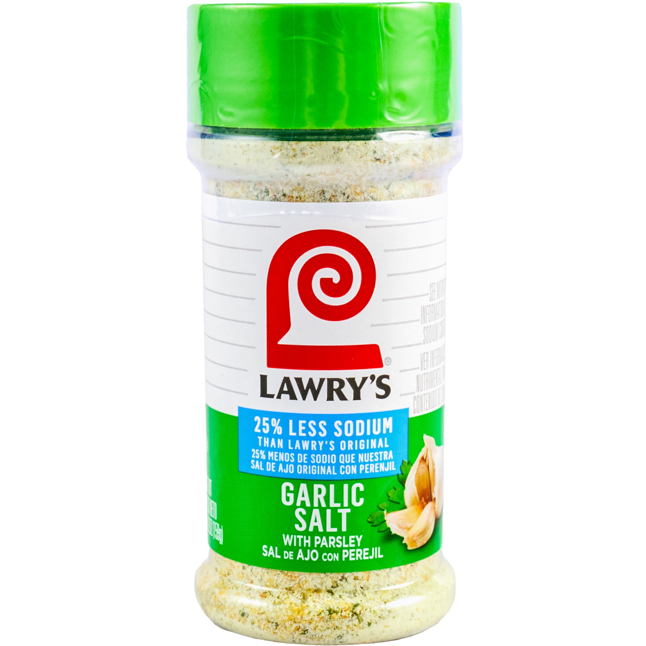 (3 pack) Lawry's Kosher 25% Less Sodium Garlic Salt With Parsley, 5.62 oz Bottle