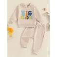 thumbnail image 2 of Suealasg Baby Boys Clothes 6 12 18 24 Months Infant Boys 2Pcs Fall Winter Clothes Letter Embroidered Long Sleeve Sweatshirts and Long Pants, 2 of 7