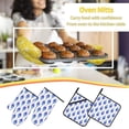 thumbnail image 5 of Pofeuu Winter Snowflake Skiing Skull Print Oven Mitts and Pot Holders 4 pcs Set,High Heat Resistant 500 Degree Extra Thicken Long Kitchen Cotton Oven Glove for Cooking, 5 of 6