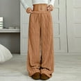 thumbnail image 4 of Sherpa Pajama Pants Women Soft Drawstring Elastic Waist Fluffy Pj Pants Comfy Lounge Fleece Lined Sleepwear Bottoms Ginger S, 4 of 6