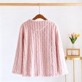 thumbnail image 4 of Textilo Women's Flannel Bed Jackets Long Sleeve Button Down V Neck Jacket with Pockets Fuzzy Fleece Jacket Coat Cozy Soft Lounge Warm Fall Winter 2026 Outerwear,Pink L, 4 of 6