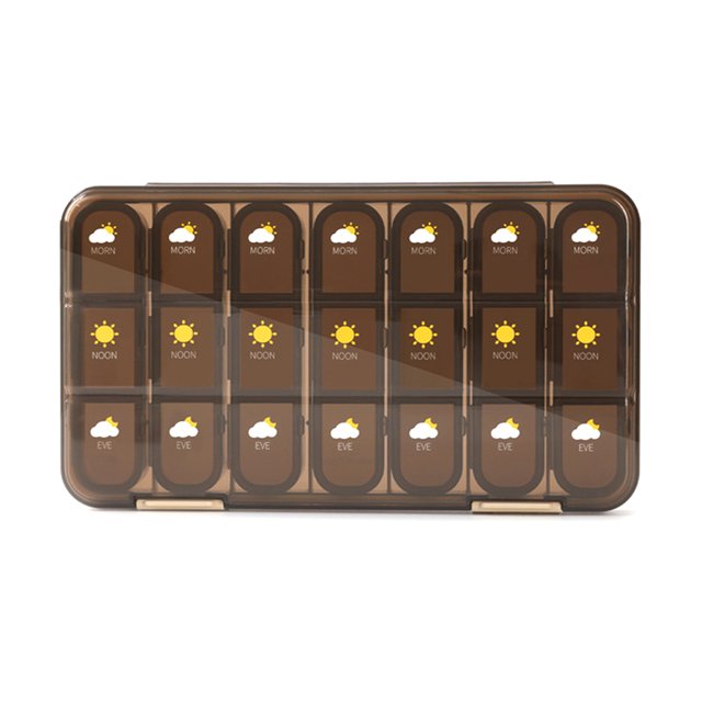 Medicina mensual Splitters Estuches de vitaminas 7 días Píldoras Píldoras Pastillas portátiles Blue Blue in Box Package para personas mayores tipo3 Scienceny HA027434-03