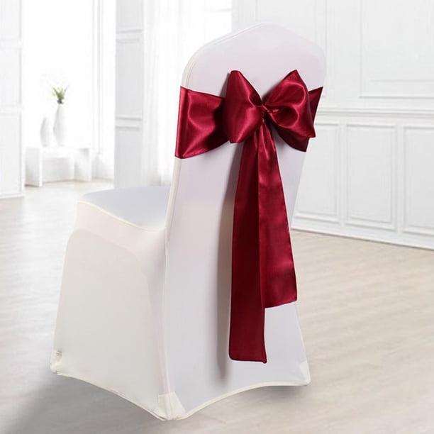 Sashes Sashes Bow Sash Banquet Cover Sash para Bodas Decoración de Partido 17 Cm De Ancho 275 Cm De Vino rojo Macarena Sashes de la silla Arcos