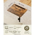 thumbnail image 3 of Sofa Arm Tray Table - 360° Swivel Height Adjustable End Table, Small Snack Side Table for Couch, C Shaped Table for Bed, Chair or TV Tray Table(Rustic Brown), 3 of 18