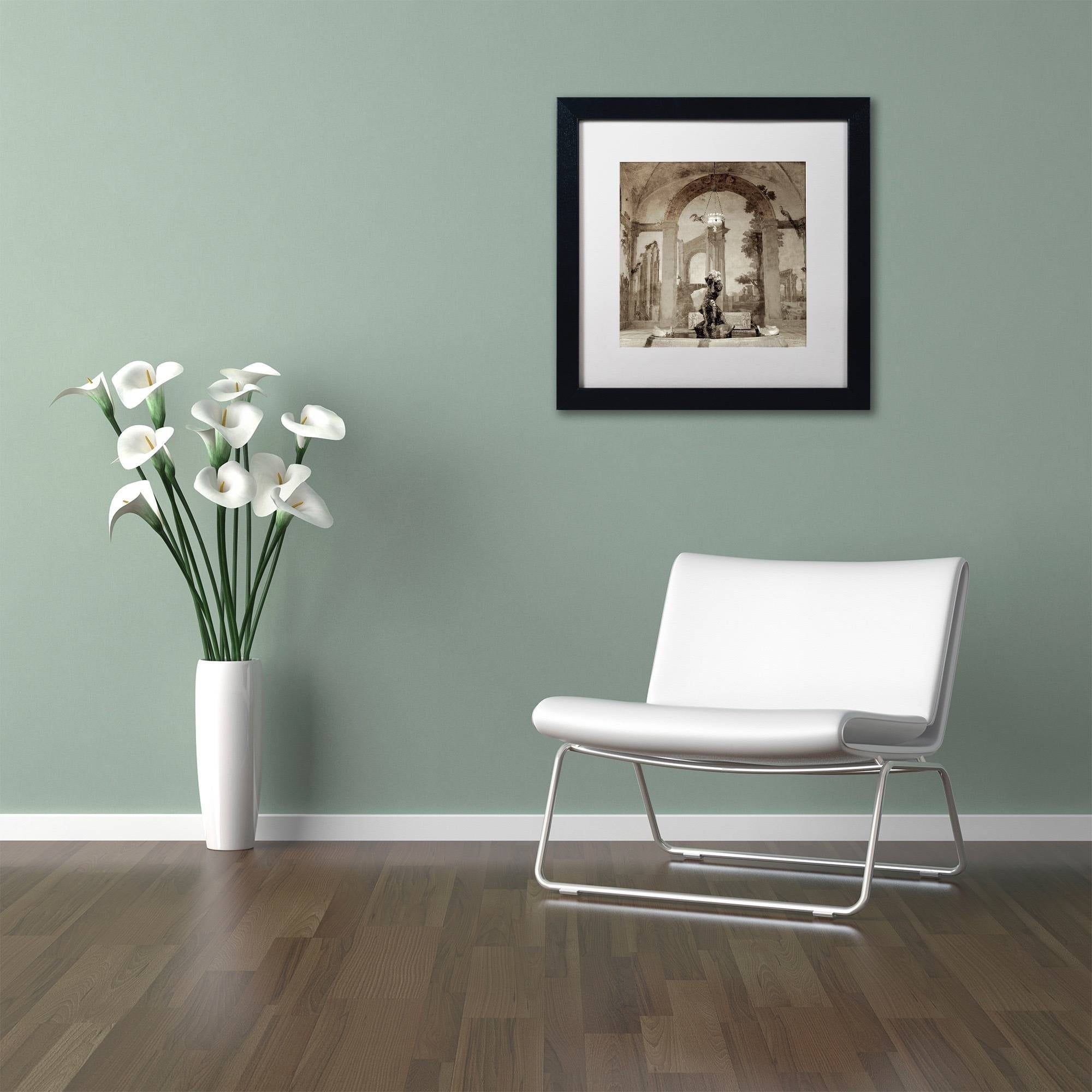 Trademark Fine Art "Lombardy Giardini I" Canvas Art by Alan Blaustein, White Matte, Black Frame