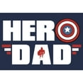 thumbnail image 2 of Men's Marvel Hero Dad Captain America Shield  Graphic Tee Navy Blue Heather 2X Large, 2 of 4