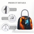 thumbnail image 4 of Fotbe Red And Blue Fire Cat Bolsa de Almuerzo con Estampado, Lonchera Aislada, Contenedor de Comida Reutilizable Tipo Cooler a Prueba de Fugas, 4 of 6